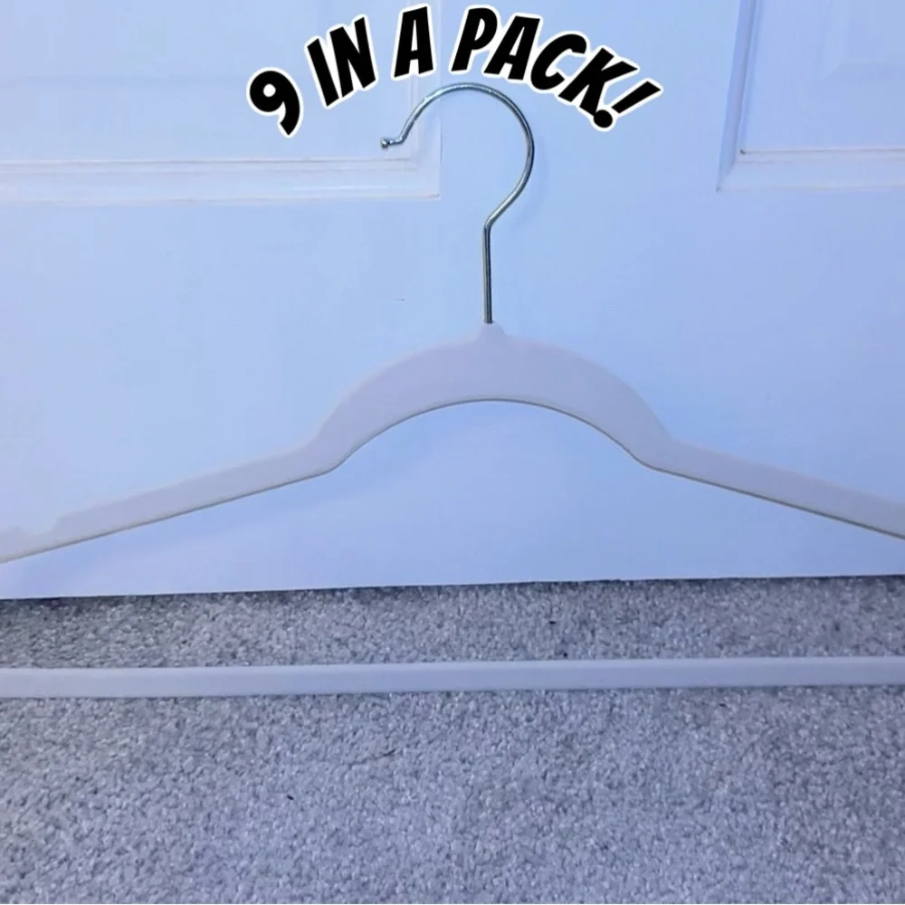 9 pack of white fabric coat hangers